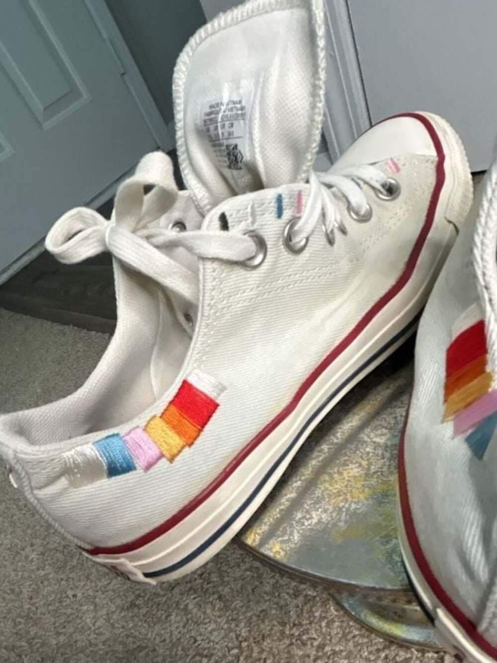 Rainbow embroidered Converse All Star Low TopSneakers - Picture 13 of 13